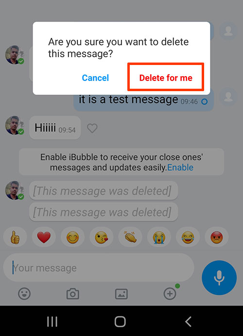 IMO Others message cant be deleted by me