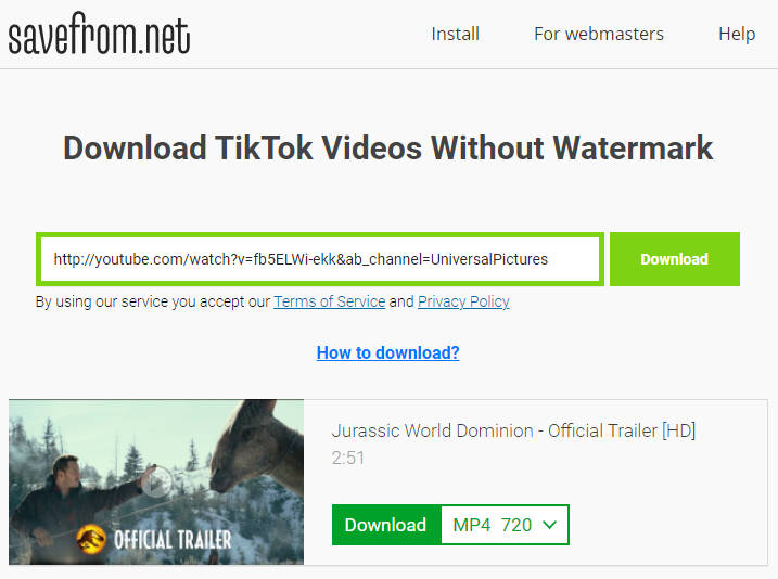 download video with savefrom net