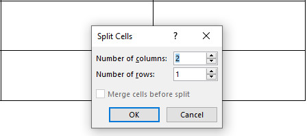 split cells in ms word