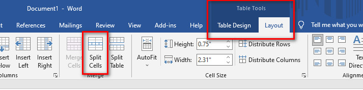 Table tools Layout