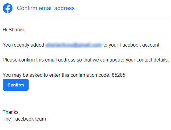 Confirm email address 