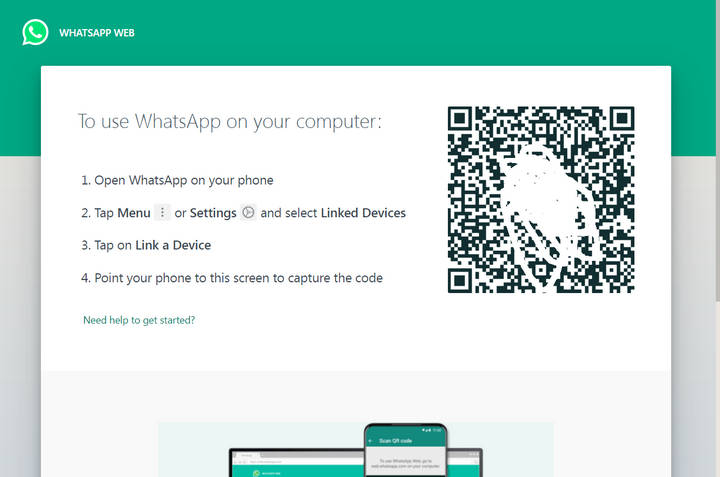 WhatsApp web login QR code