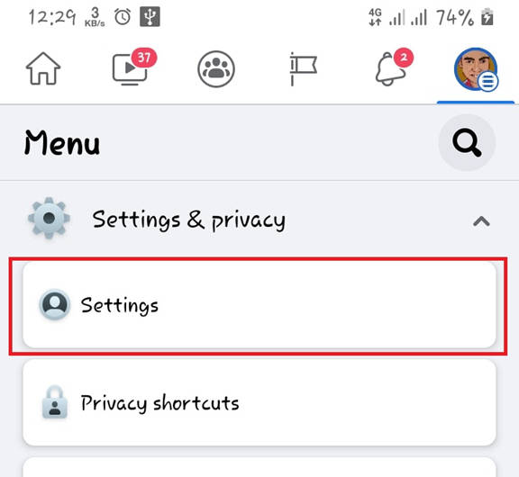 Facebook profile settings
