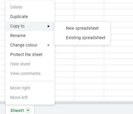 Copy to new spreadsheet