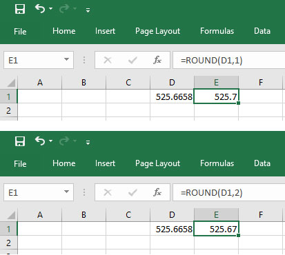 excel round greater then 0