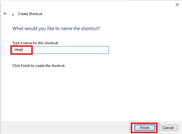 give a shortcut name