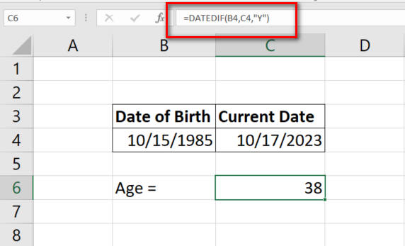 only years in excel date calculation